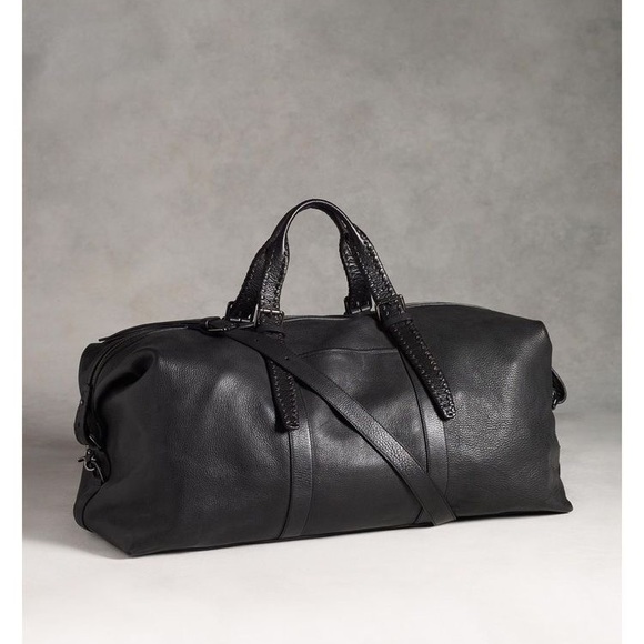 John Varvatos Bags John Varvatos Collection Leather Snakeskin Embossed Duffel Bag Poshmark